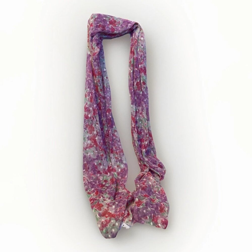 NWT Christopher & Banks Abstract Floral Scarf Rectangle 75 x 20 Lightweight Poly